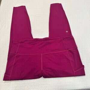 Lululemon fast and free deep fuchsia leggings 14 women